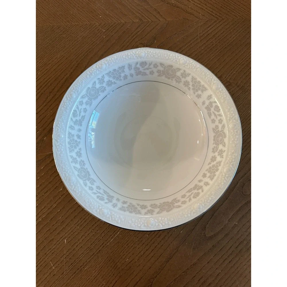 MIKASA SILVRETTA Bowl Narumi Japan Silvretta 5485 Vegetable Bowl‎ Serving 9''